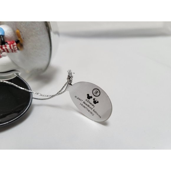 Mickey Mouse 2007 Snow Globe Ornament SNOW MAN LIKE MY MAN Bradford #A0910 COA - Picture 7 of 10